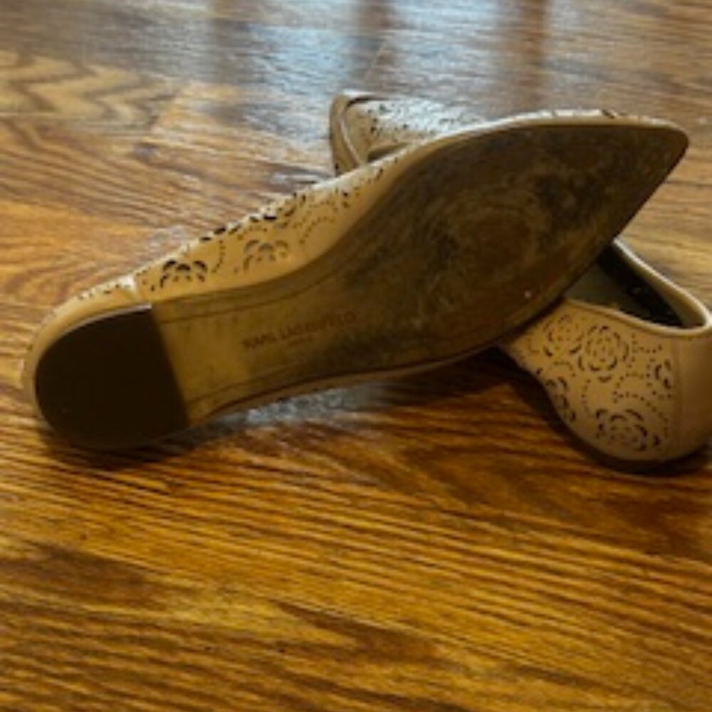 Karl Lagerfeld Leather Loafers in beige leather size 8.5 - Picture 3 of 3